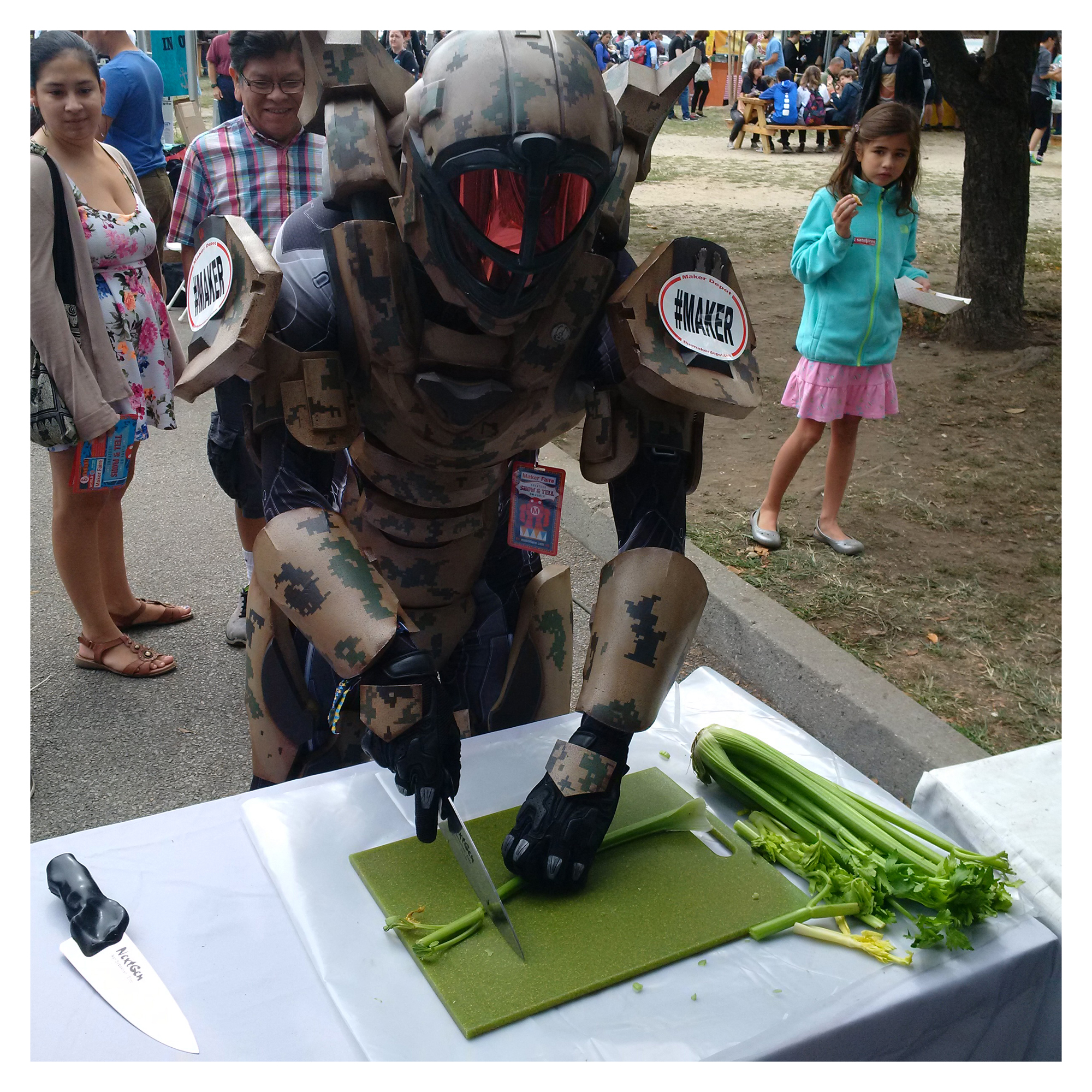 Master Chief Demoing a NextGen Knife at Maker Faire